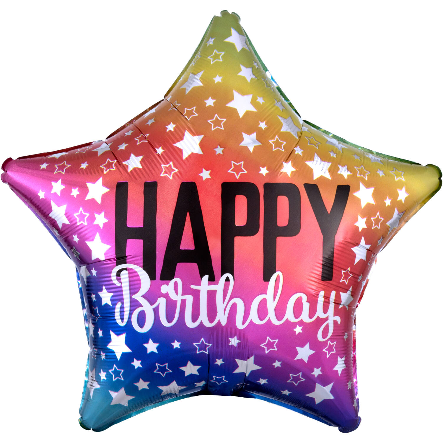 Foil Balloon - Shape - Star - "HAPPY Birthday" - Rainbow - 48 cm